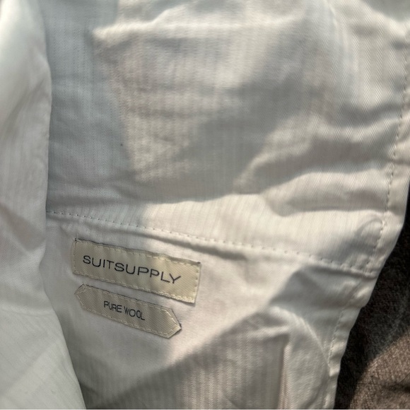 Suitsupply Wool Vitale Barberis Canonico Flannel Pinstriped Drawstring Pant Ames - Picture 9 of 16